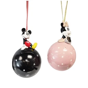 Mickey & Minnie Keramik Christbaumkugeln Hängedeko Disney Style - Bild 1 von 16