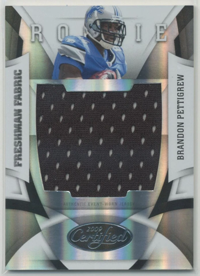 Brandon Pettigrew 2009 Certified Freshman Fabric RC Jumbo Jersey /100 Rookie - Image 1 of 2