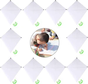 DIY Kids Kite Blank Kites Making Painting White Paper Blank Kites with 10 - Picture 1 of 1