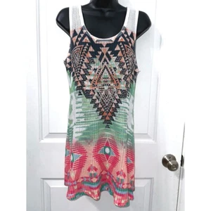 Vocal colorful rhinestone Scoop Neck tank top tunic size XL - Picture 1 of 6