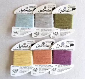 Lot of 6 - Rainbow Gallery SPLENDOR Silk Needlepoint/Cross Stitch Thread NEW - Picture 1 of 4