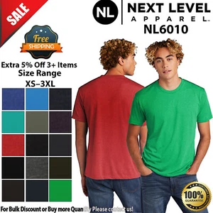 Next Level 6010 Unisex Short Sleeve Tri Blend Crew Neck Stylish T-Shirt - Picture 1 of 25