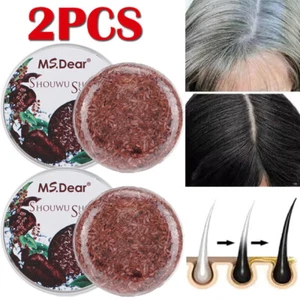 2 PIEZAS Champú para Oscurecer Cabello Barra Orgánico Cabello Gris Inverso Jabón para Ennegrecer Cabello - Imagen 1 de 20