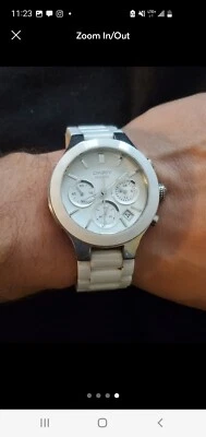 DKNY Chronograph Steel and White Ceramic Ladies Watch NY4912  NOT WORKING - Image 1 of 3