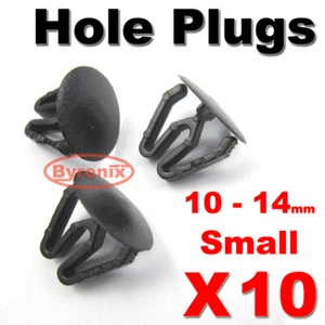 PAINTLESS DENT REMOVAL HOLE PLUGS BLANKING GROMMET CLIPS BLACK 10mm - 14mm S x10 - Picture 1 of 1