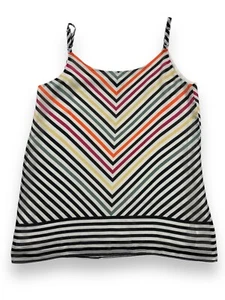 CABI Womens Tank Top Linea Size S Chevron Stripe Rainbow Sheer Adjustable Lined - Picture 1 of 9
