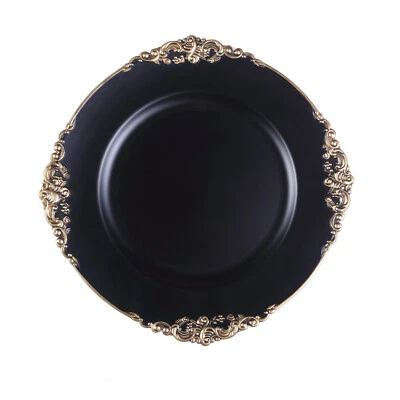 24 piezas 13" Redondo con Borde en Relieve Cargador Platos Boda Mesa Decoraciones Foto 1 de 2