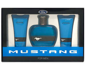 MUSTANG FOR MEN BLUE  Eau De Toilette Spray 3.4oz/After Shave Balm + Body Wash 3
