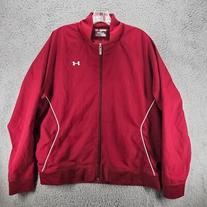 Under Armour Long Sleeve Jacket Full Zip Men's 2XL All Season Gear Red - Picture 1 of 7