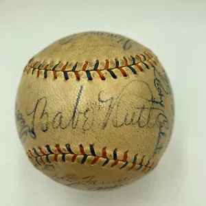 Babe Ruth, Mickey Mantle, Joe Dimaggio & Roger Maris Signed Baseball JSA COA - Picture 1 of 11