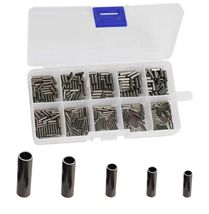 300pcs Single Barrel Crimping Tube Crimp Fishing Leader Wire Sleeves Connector - Picture 1 of 7