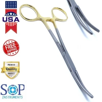 SOP INSTRUMENTS GOLD Kelly Hemostat Forceps 5.5" Curved Surgical Dental Instruments German Grade