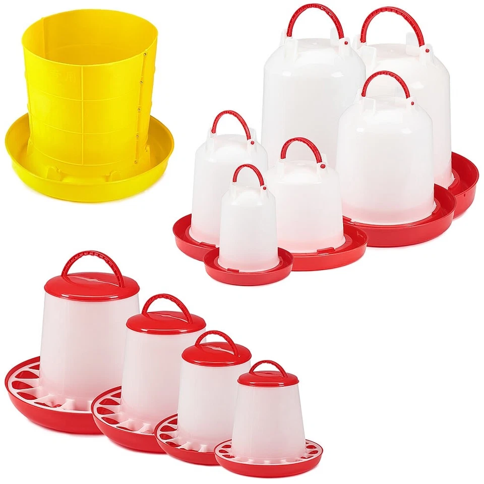 FEEL2HOME Futterspender Futterautomat Geflügel Tränke Kunststoff Hühnertränke Tiertränke