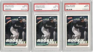 Lot of (3) Ichiro Suzuki 2001 Upper Deck Victory #564 Rookie Card Rc PSA 9 Mint - Picture 1 of 2