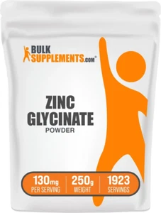 Bulksupplements Zinc Glycinate Powder - Gluten Free, 130Mg per Serving - 250 Gra - Picture 1 of 15