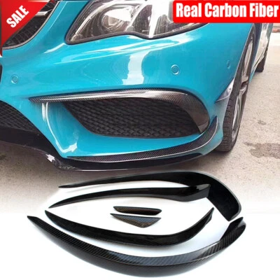 Carbon Front Splitter Canards Fins for Mercedes W207 E350 E400 E550 2-Door 14-16 - Image 1 of 4