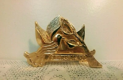 Vintage Brass Dove Wainberg 24K Gold Plated Napkin Holder Jerusalem - Image 1 of 4