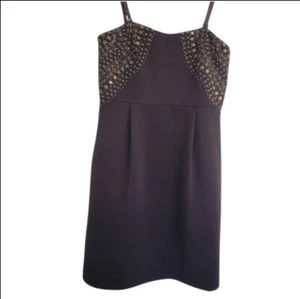 NWT Anthropologie Luluvia Purple Stud Cocktail Mini Dress Medium Rocker Punk - Picture 1 of 20