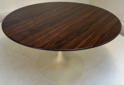 Mesa de conferencias de comedor Knoll de ébano 6-8 plazas 54" MCM vintage años 50 Saarinen Foto 1 de 4