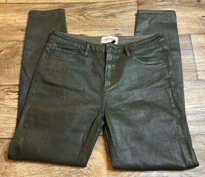 Jeans ajustados Driftwood Jackie etiqueta 28 medidas 31 denim encerado oliva oscuro 27,5 entrepierna Foto 1 de 4