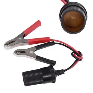 12V Battery Clamps Terminal Clip-on Car to Cigarette Lighter Socket Female Ad... - Picture 1 of 7