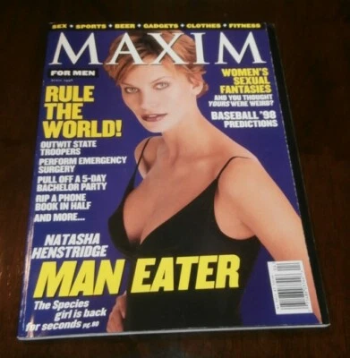APRIL 1998 MAXIM MAGAZINE #7 NATASHA HENSTRIDGE COVER - Image 1 of 3