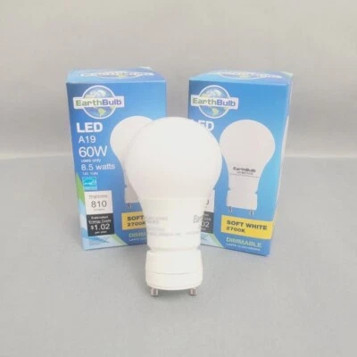 EarthBulb LED Light Bulb 8.5W  810 Lumens 2700K GU24 Base Total of 17 Bulbs - Image 1 of 4
