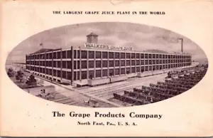 NORTH EAST, PENNSYLVANIA - WALKERS GRAPE JUICE PLANT - 1909 - OLD POSTCARD - Picture 1 of 2