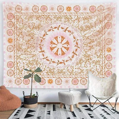 Tapiz Rosa Naranja para Dormitorio Tapiz Bohemio Mandala Tapiz Boho Medalli Foto 1 de 4