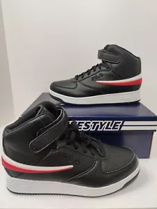 FILA Herren Schuhe A-High Schwarz Weiß Kunstleder Turnschuhe Größe 10 Neu im Karton - Bild 1 von 5