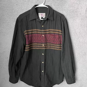 The Territory Ahead Shirt Mens Small Grey Flannel Western Aztec Southwest - Picture 1 of 10