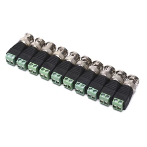 10Male Coax CAT5 To Coaxial BNC Cable Connector adapter Camera CCTV Balun!pP FN - Picture 1 of 12