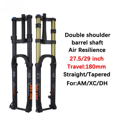 Travel 180mm Mountain Bike Fork Thru Axle 110*15mm AM DH XC Bicycle Air Fork - Image 1 of 4