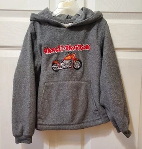 Vintage 90's Harley Davidson Hoodie●Kids Sz.6/7●Gray●No Holes Or Stains●CUTE!!! - Picture 1 of 13