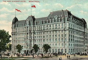 New Windsor Hotel Building Montreal Canada struttura antica cartolina 1908 - Foto 1 di 2