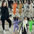 Ladies Womens Chunky Knitted High Roll Neck Top Bottom Lounge Wear Tracksuit Set