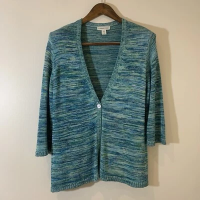 Cárdigan suéter Coldwater Creek para mujer mezcla de seda color mezclado playa costera Foto 1 de 4