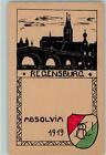 13436910 - 8400 Regensburg Absolvia Wappen AK Studentika 1919