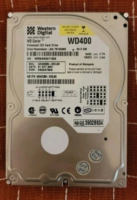 Western Digital WD400BB-00CLB0 40GB IDE Hard Drive WD Caviar *READ DESCRIPTION* - Image 1 of 4