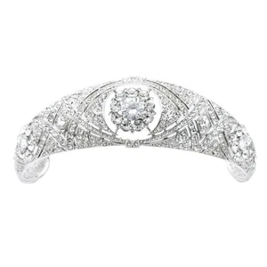 Royal Tiara with Real Austrian Crystals, Queen Mary's Bandeau Replica Tiara, P... - Bild 1 von 8