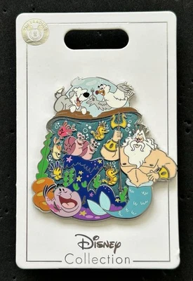 Prendedor de racimo de personajes familiares elenco de apoyo de La Sirenita de los parques de Disney nuevo Foto 1 de 2