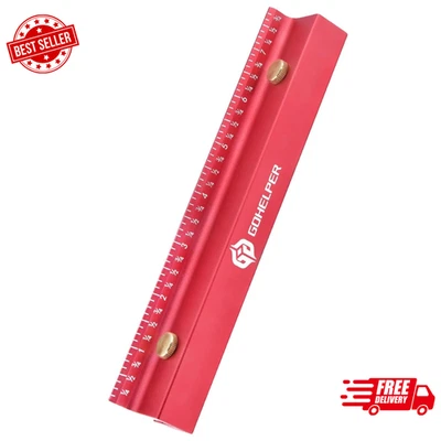 GOHELPER 8 Inch Removable Carpenter Framing Square Fence with Edge Marking Ruler, Anod...