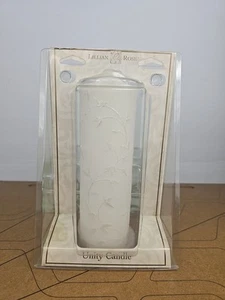 Lillian Rose Unity Pillar Candle White Wedding Floral Embroidery Design NOS  - Picture 1 of 14