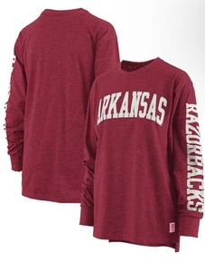 Women's Pressbox Arkansas Razorbacks Two-Hit LONG SLEEVE SHIRT SZ XL NWT - Picture 1 of 5