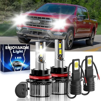 Faro LED alto/bajo + bombillas antiniebla 4x para Ford F-Super Duty 1994-1997 10000K Foto 1 de 4