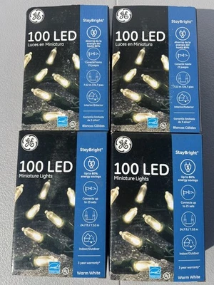 Lot of 4 GE 100 Clear Miniature Lights String-a-Long Indoor Outdoor Christmas - Image 1 of 4
