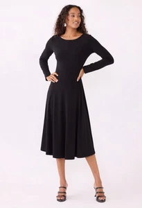 Karen Kane Kate Midi Schwarz Fit & Flare Kleid Small Neu - Bild 1 von 9