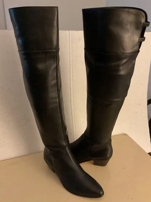Elite Tahari Mujer Cuero Negro Sobre la Rodilla Pompeya Botas Talla 6.5 Euro 37.5 Foto 1 de 4
