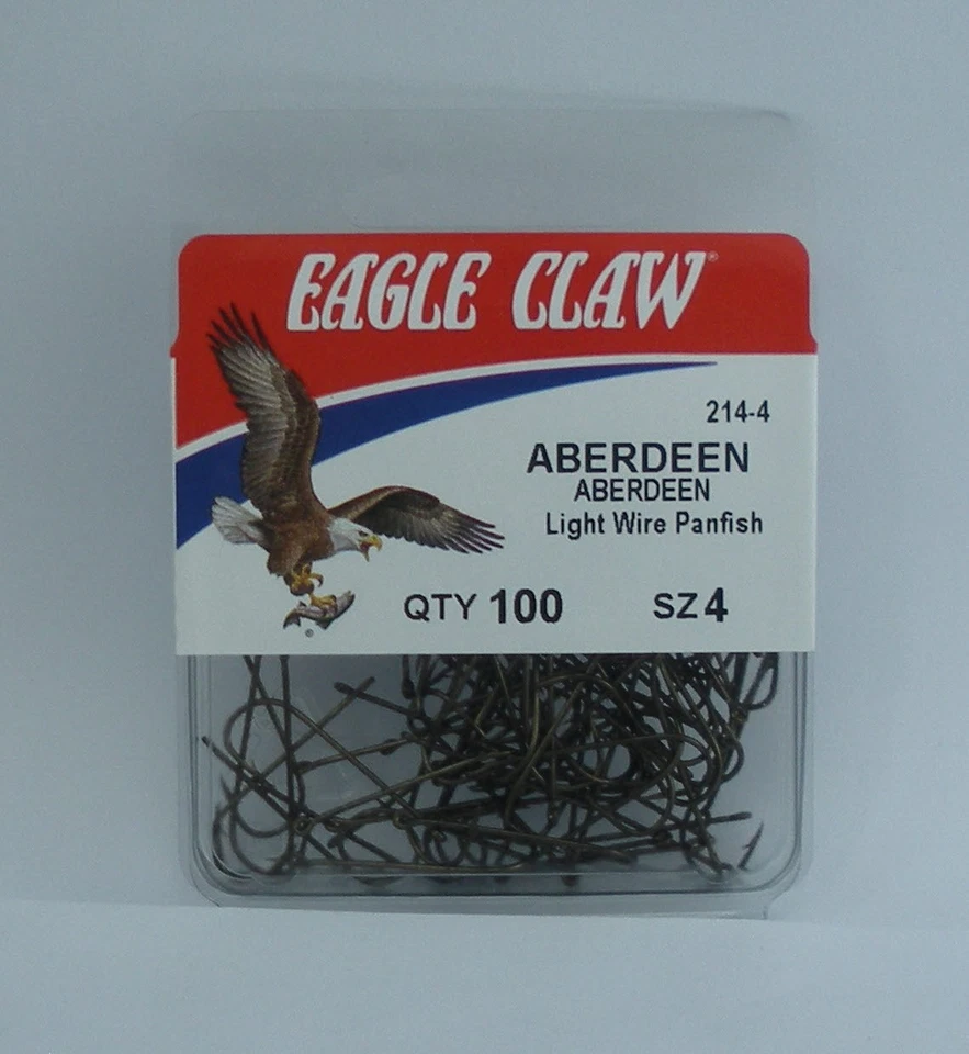Eagle Claw 214H-4 Bronze Wire Aberdeen Hook Size 4 100CT - Image 1 of 3
