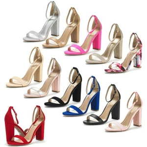 DREAM PAIRS Women High Chunky Heel Sandals Ankle Strap Wedding Party Dress Shoes - Picture 1 of 63